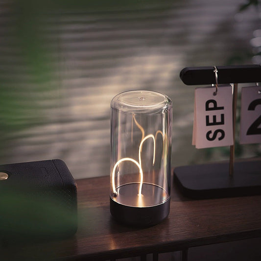 HaloGlass | Transparent Cylinder Bordlampe