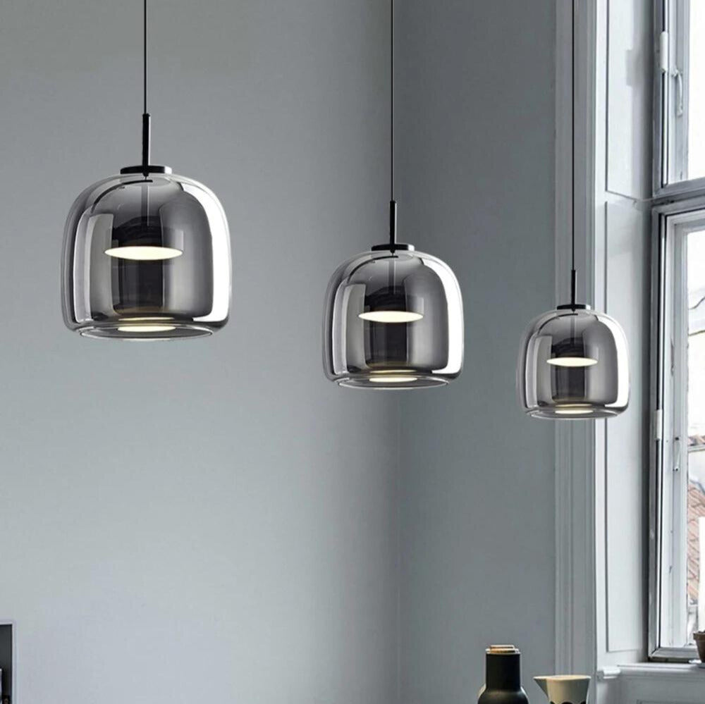 DarkLuxe | Sort Glas Loftlampe