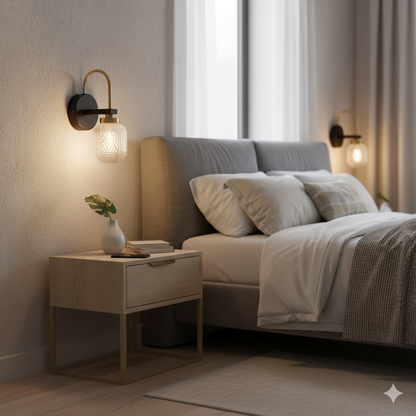 DiamondLuxe | Tekstureret Glas Væglampe