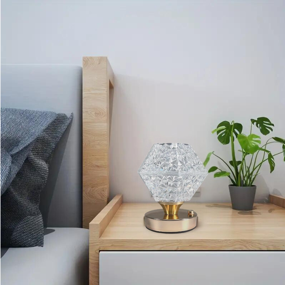 EtherealGlow | Håndlavet Diamant Bordlampe