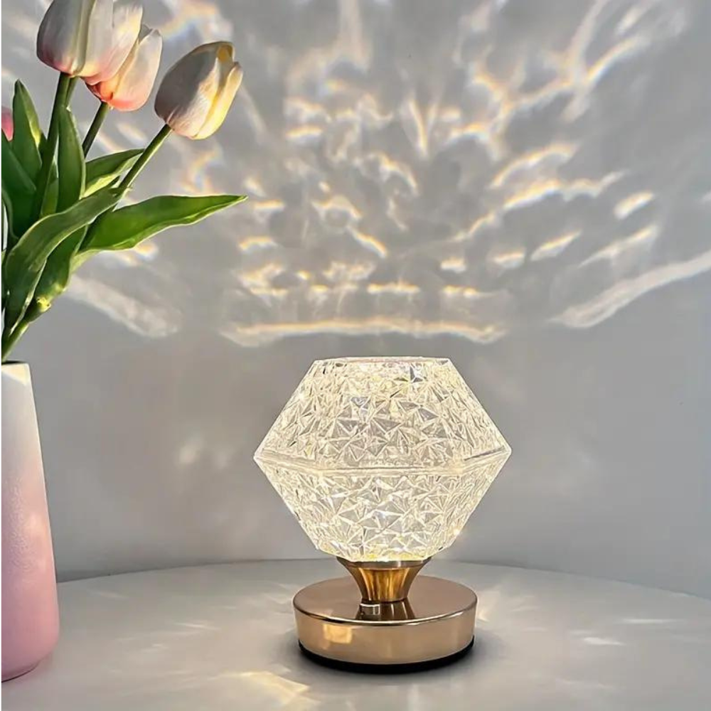 EtherealGlow | Håndlavet Diamant Bordlampe