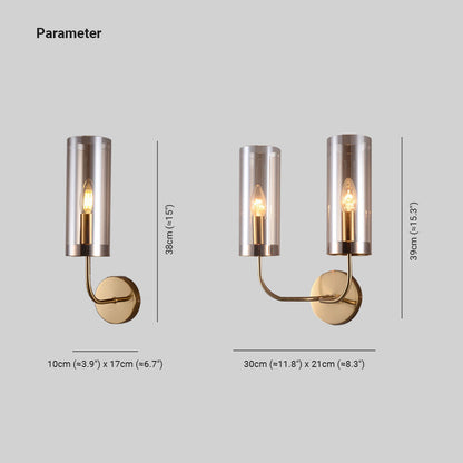 GoldMist | Cylinder Glas Væglampe