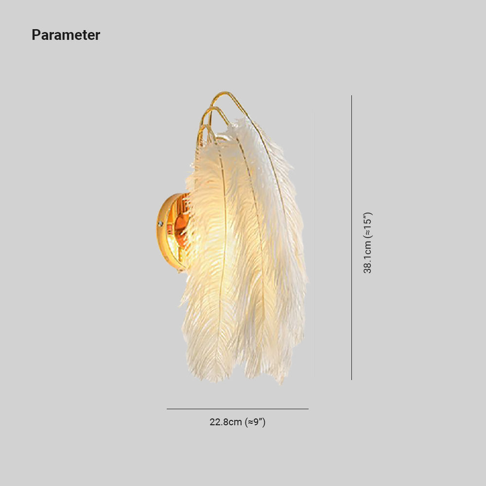 FeatherGlow | Elegant LED Fjeder Væglampe
