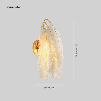 FeatherGlow | Elegant LED Fjeder Væglampe