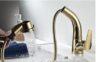 FlexiStream | Justerbar Badeværelsesarmatur med Udtræk og Elegant Finish