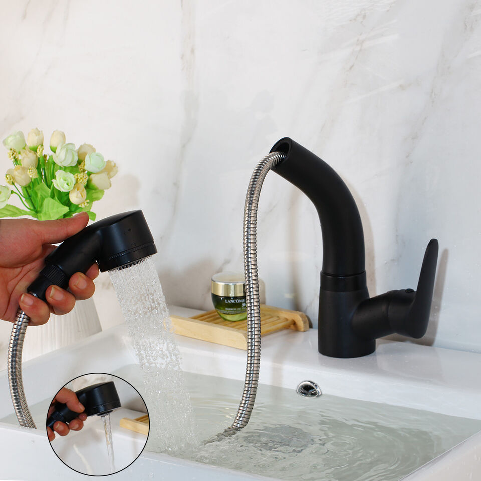 FlexiStream | Justerbar Badeværelsesarmatur med Udtræk og Elegant Finish