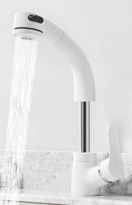 FlexiStream | Justerbar Badeværelsesarmatur med Udtræk og Elegant Finish