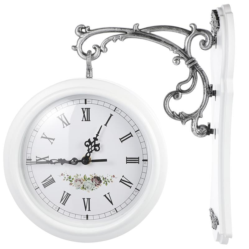 FloralClock | Klassisk Dobbelt-Sidet Vægur