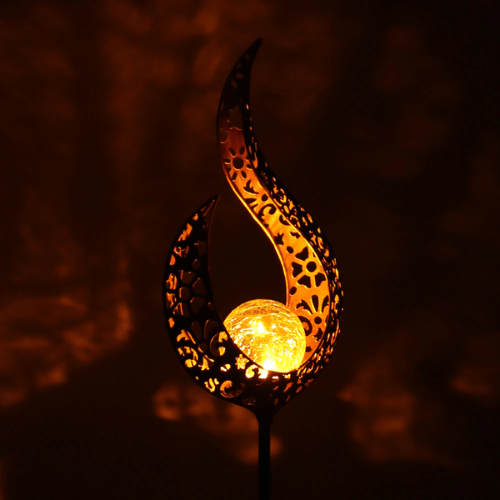 GardenLuxe | Solcellelampe i metal med varmt LED-lys til haven