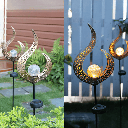 GardenLuxe | Solcellelampe i metal med varmt LED-lys til haven