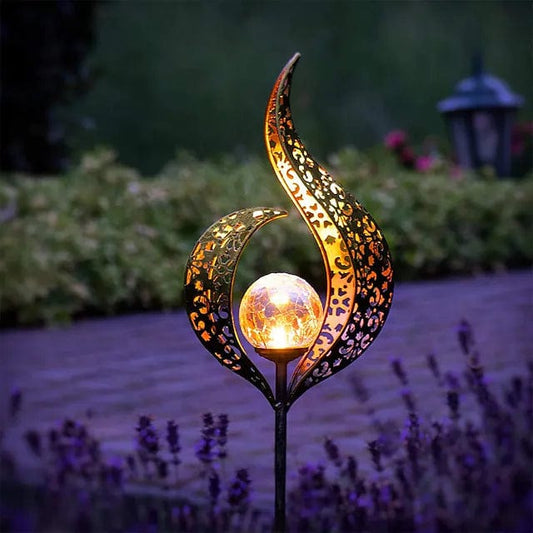 GardenLuxe | Solcellelampe i metal med varmt LED-lys til haven