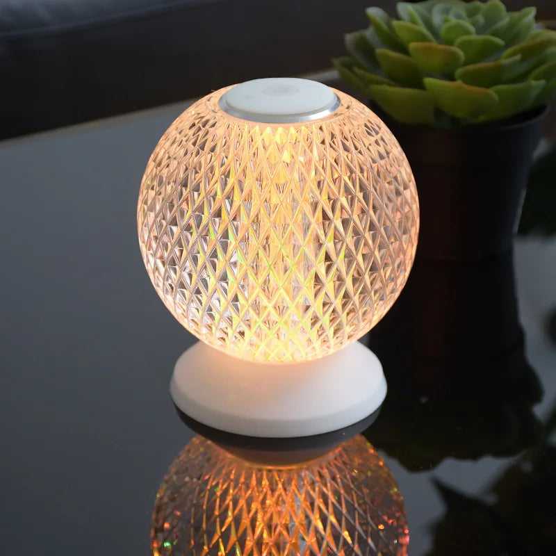 GlacierGlow | Trådløs Krystal Kuglelampe