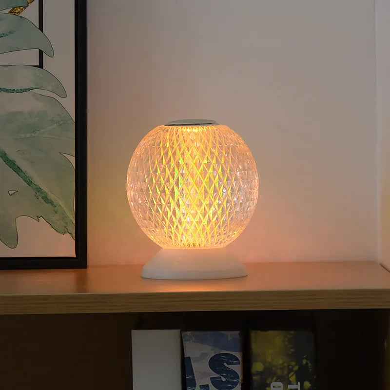 GlacierGlow | Trådløs Krystal Kuglelampe