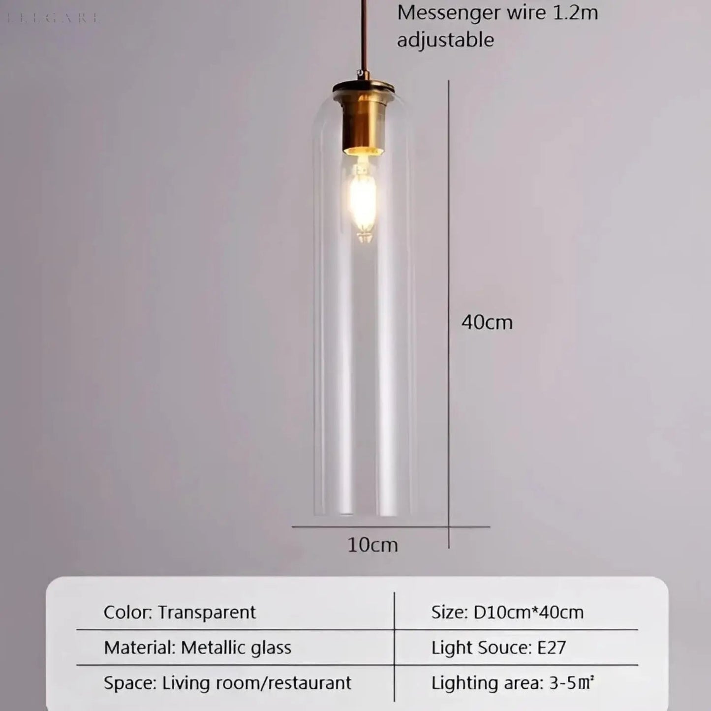 GlassBliss | Elegant Glas & Metal Hængelampe