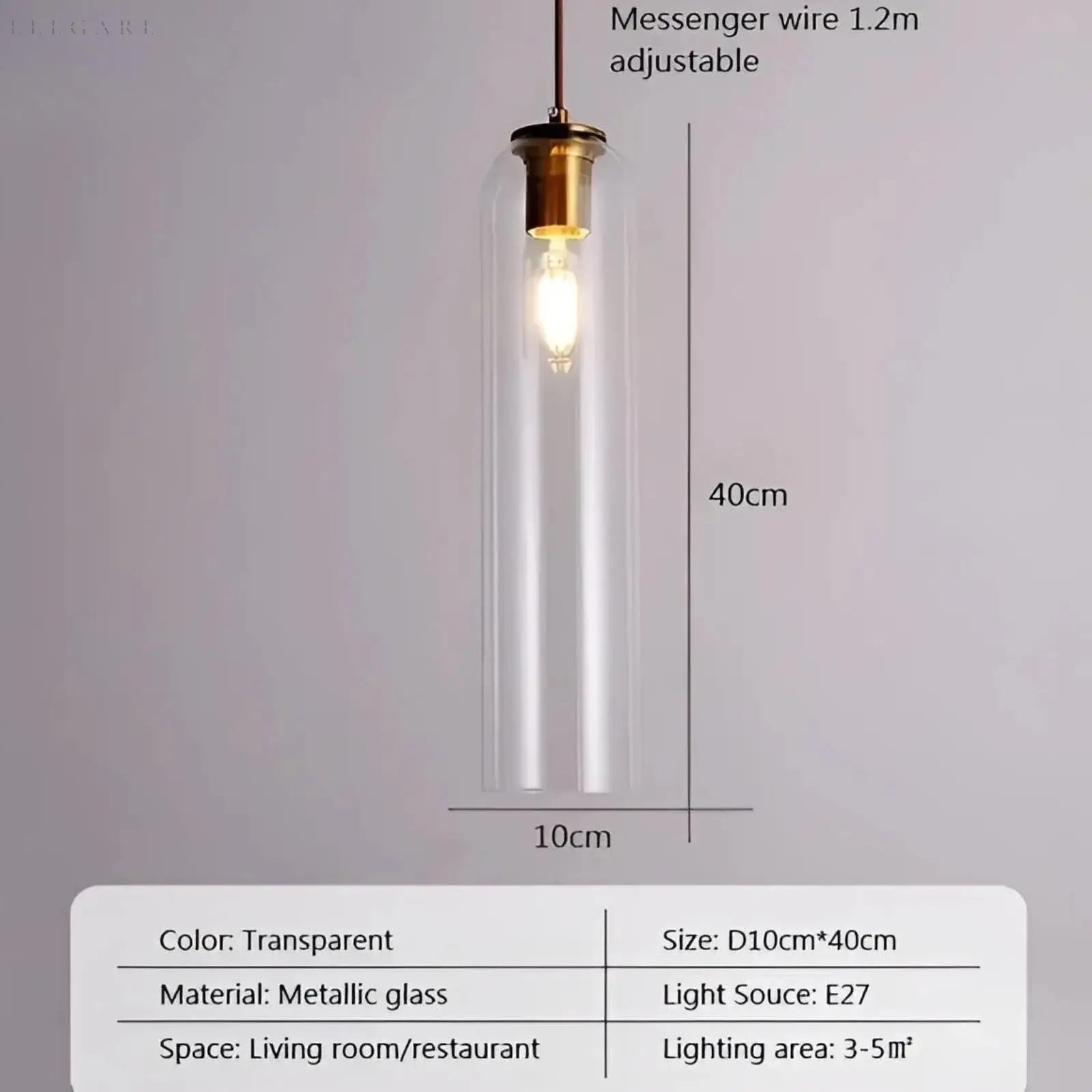 GlassBliss | Elegant Glas & Metal Hængelampe