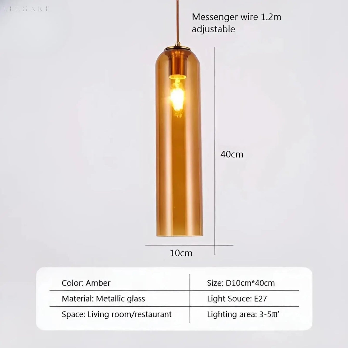 GlassBliss | Elegant Glas & Metal Hængelampe