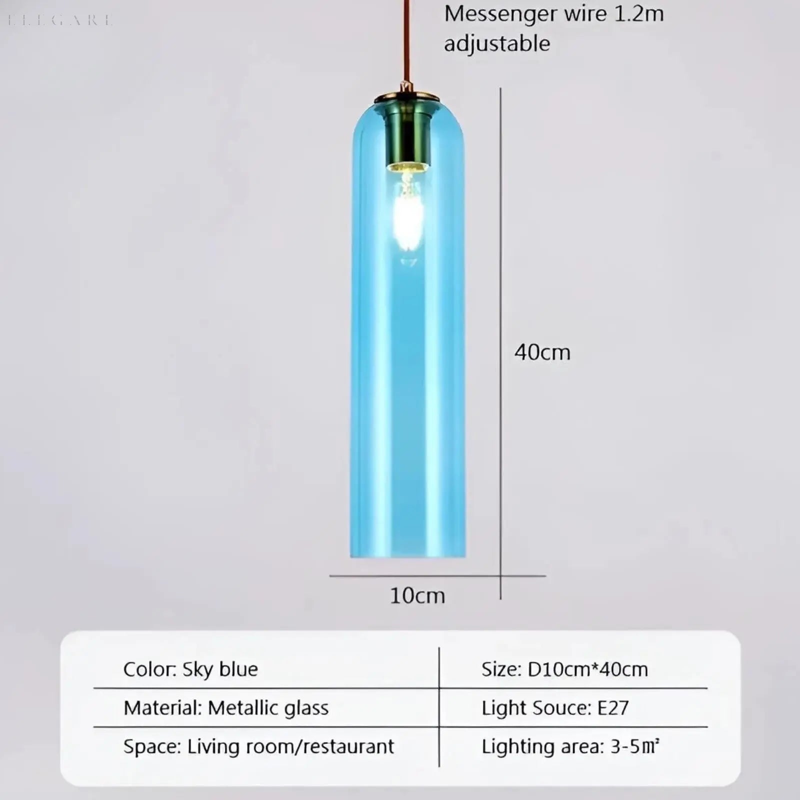 GlassBliss | Elegant Glas & Metal Hængelampe