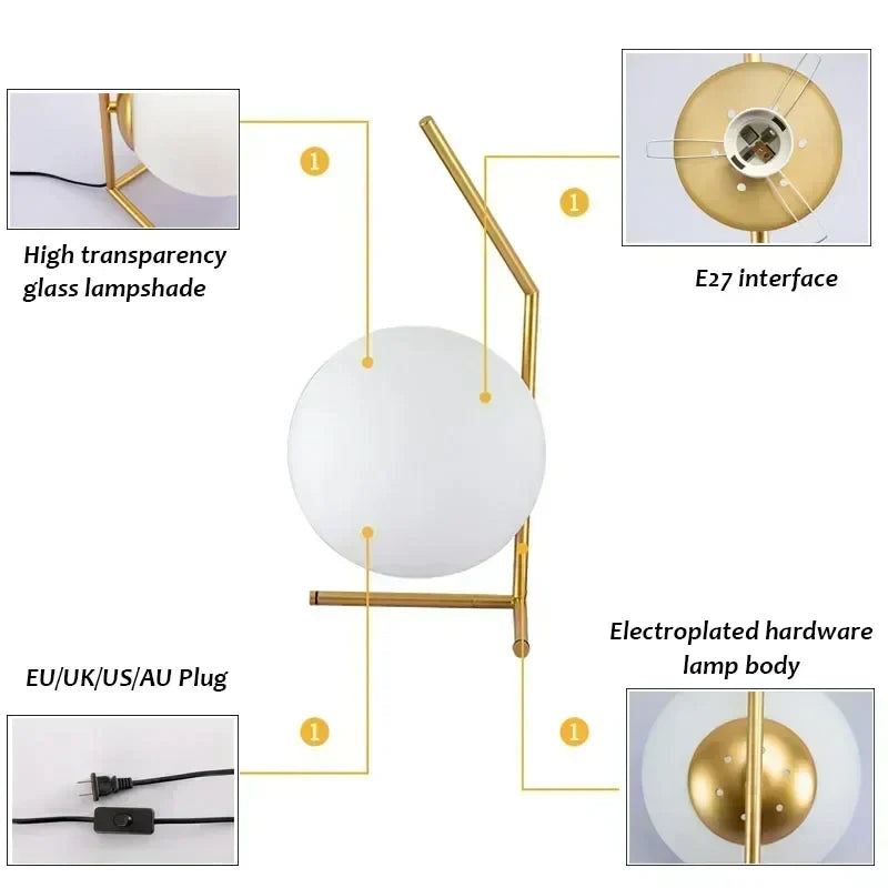 GlobeShine | Minimalistisk Orb Bordlampe