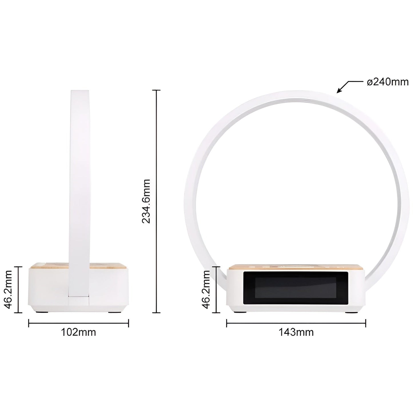 GlowCharge | Smart LED-lampe med Trådløs Opladning og Vækkeur