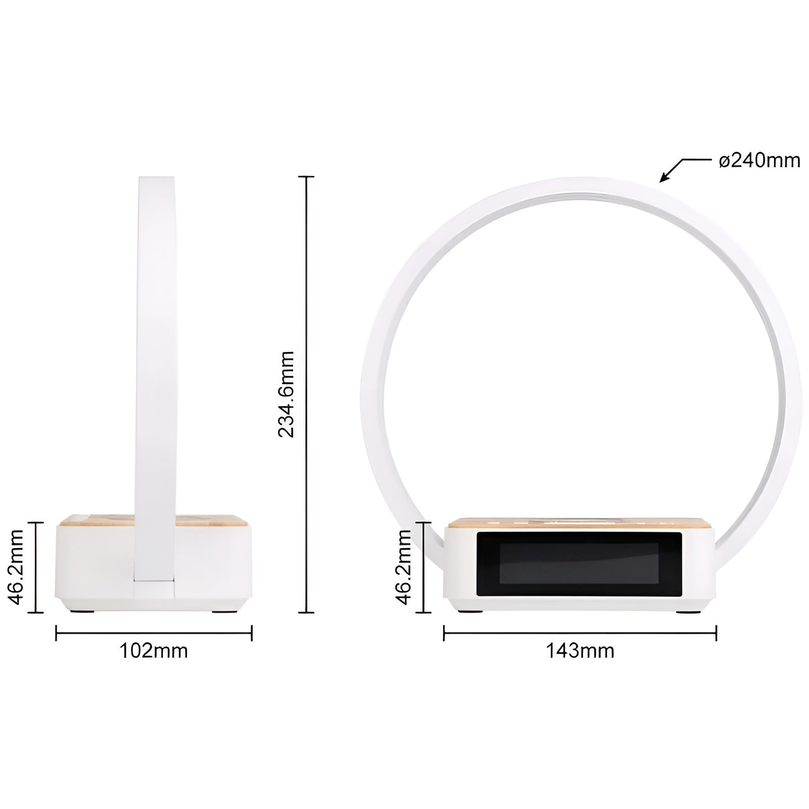 GlowCharge | Smart LED-lampe med Trådløs Opladning og Vækkeur
