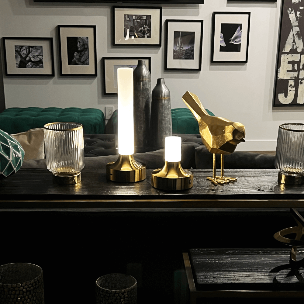 GlowForge | Elegant Messing Bordlampe
