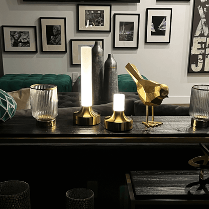 GlowForge | Elegant Messing Bordlampe