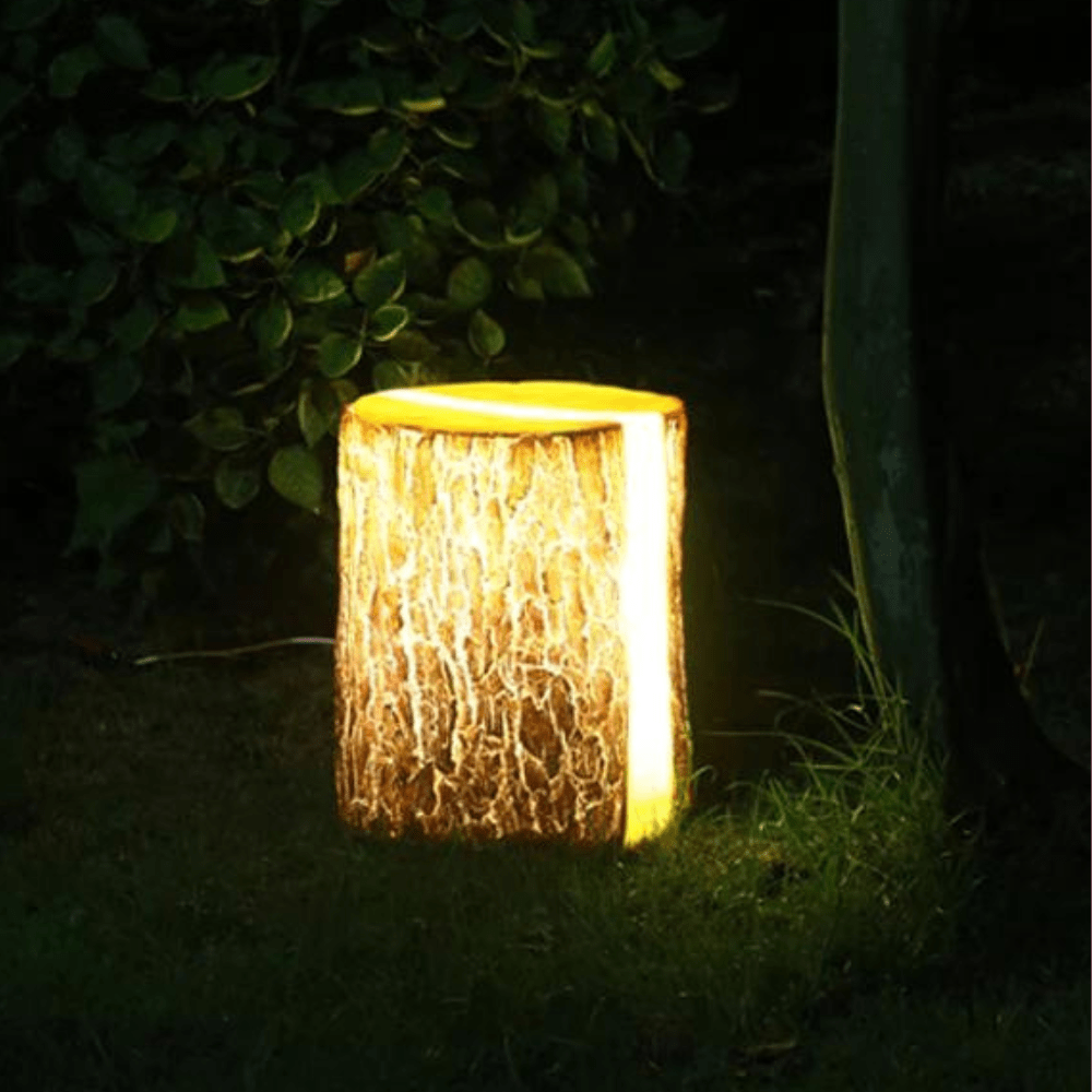 GlowLog | Elegant Træstub LED Lampe
