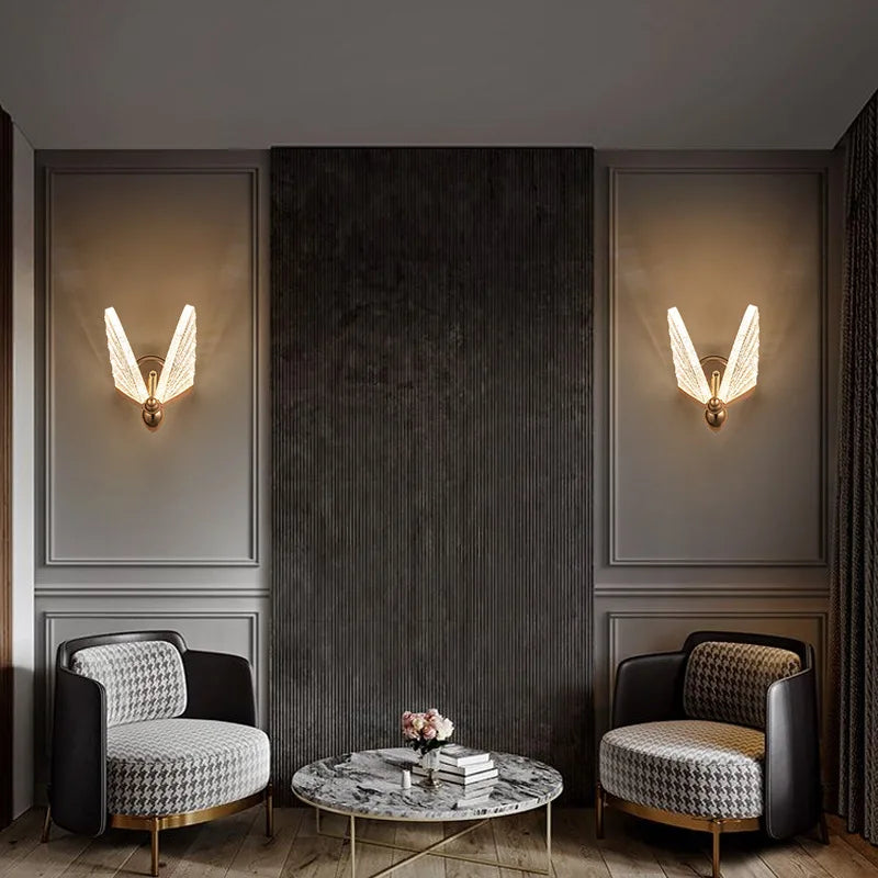 GlowWings | Elegant LED Væglampe med Fjermotiv