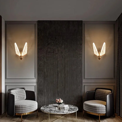 GlowWings | Elegant LED Væglampe med Fjermotiv