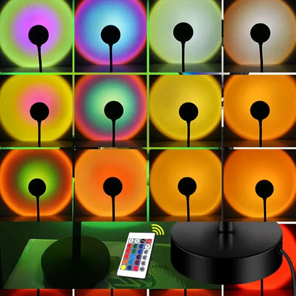 GoldenGleam | LED projektionslampe med solnedgangseffekt og fjernbetjening