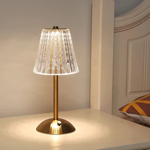 GoldenPetal | Tidløs Krystal Bordlampe