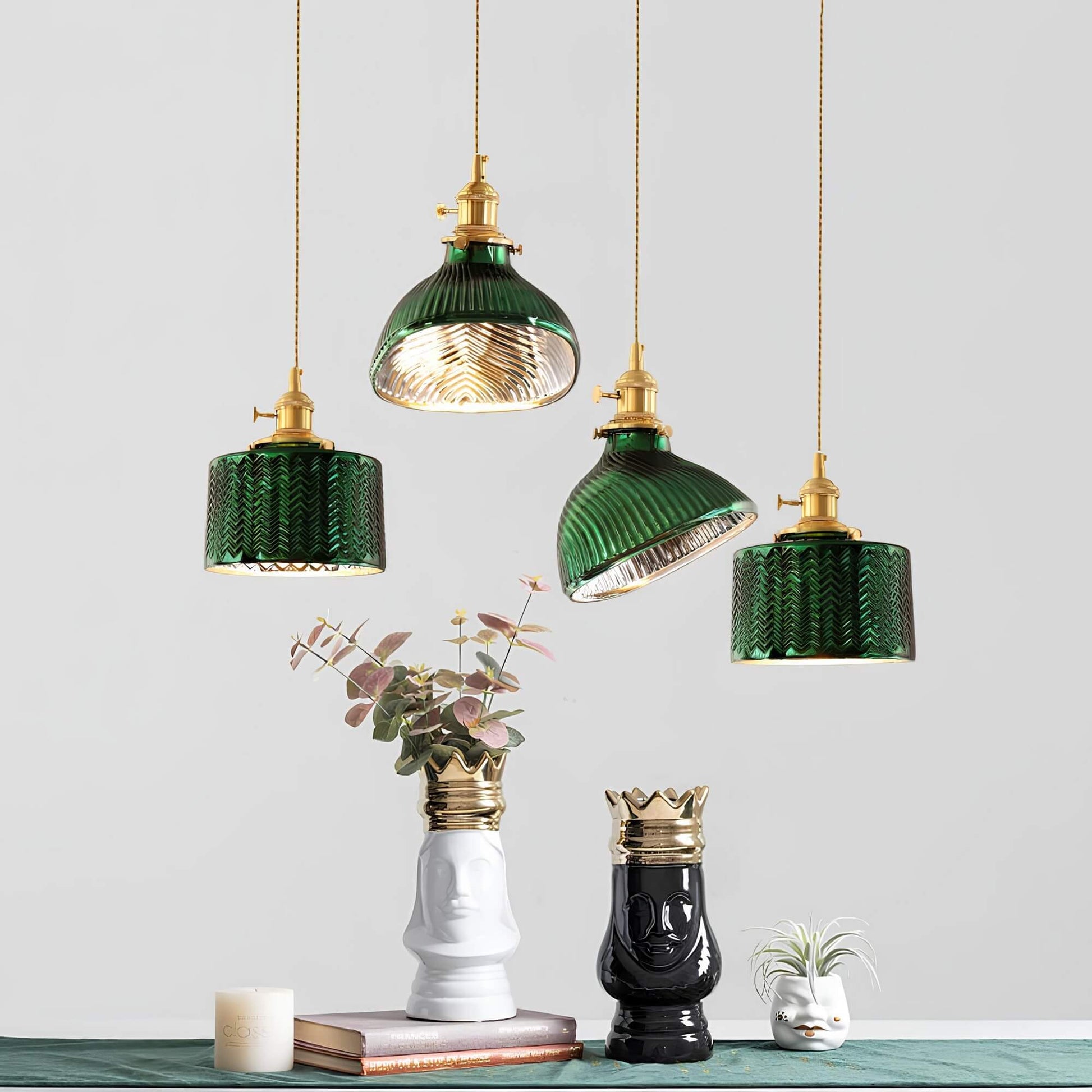 GroveLuxe | Elegant Grøn Loftlampe