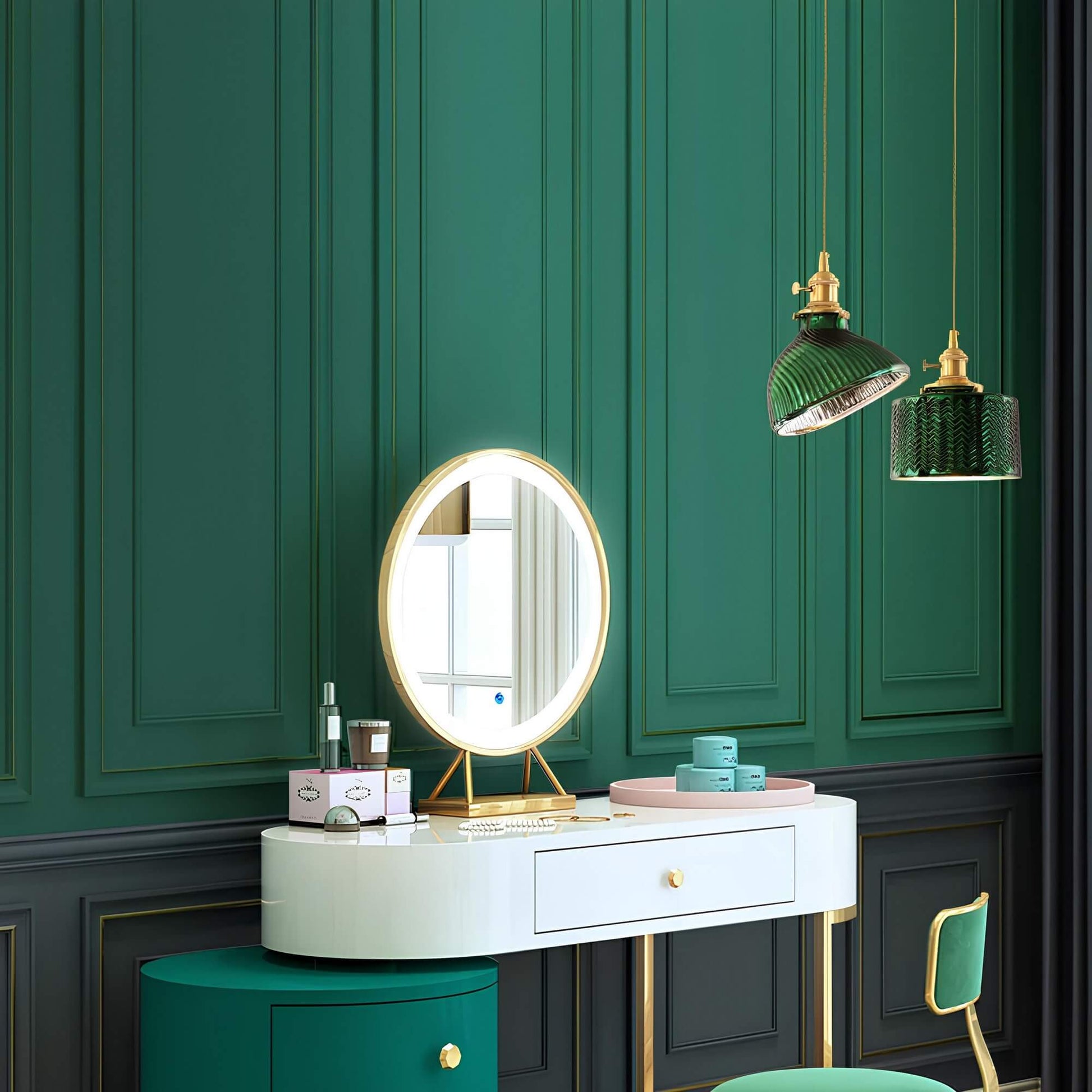 GroveLuxe | Elegant Grøn Loftlampe