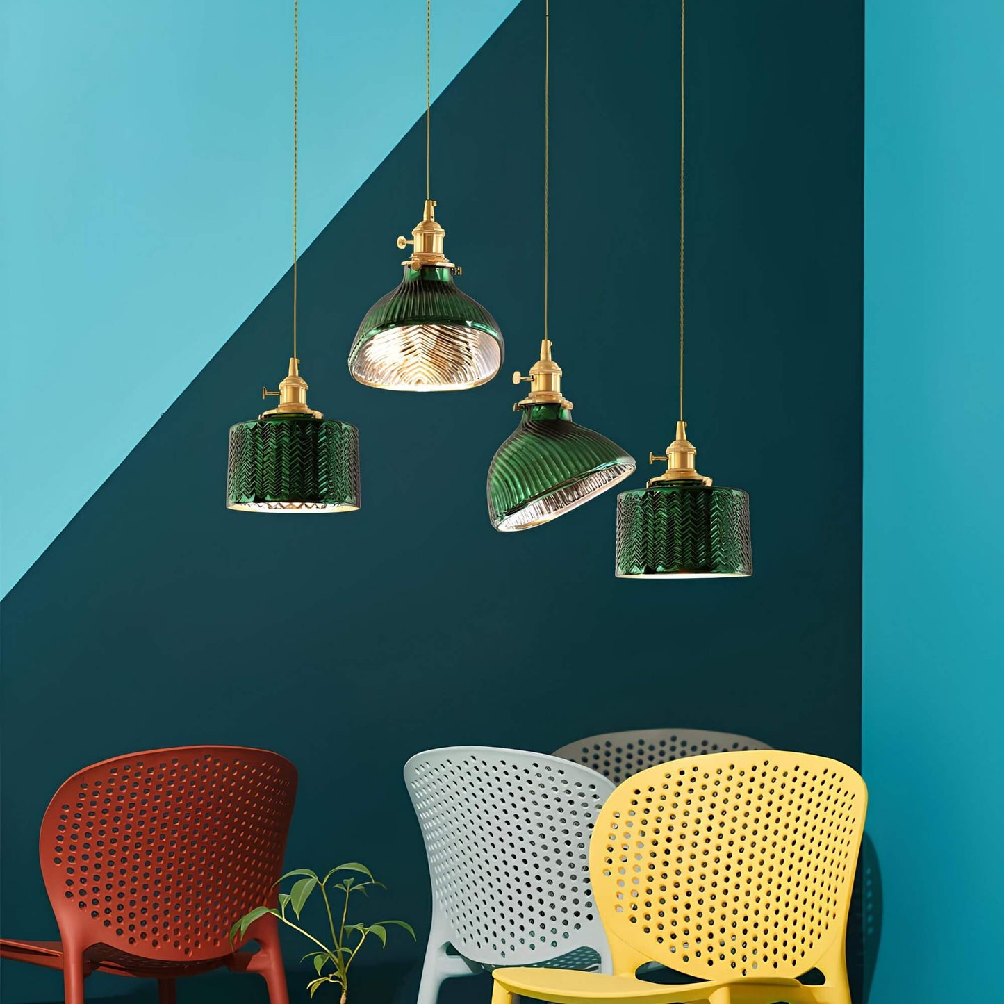 GroveLuxe | Elegant Grøn Loftlampe
