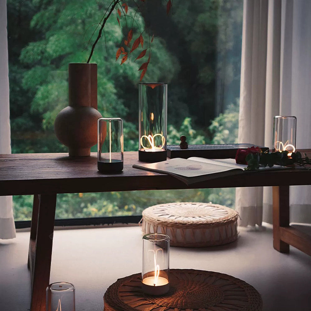 HaloGlass | Transparent Cylinder Bordlampe