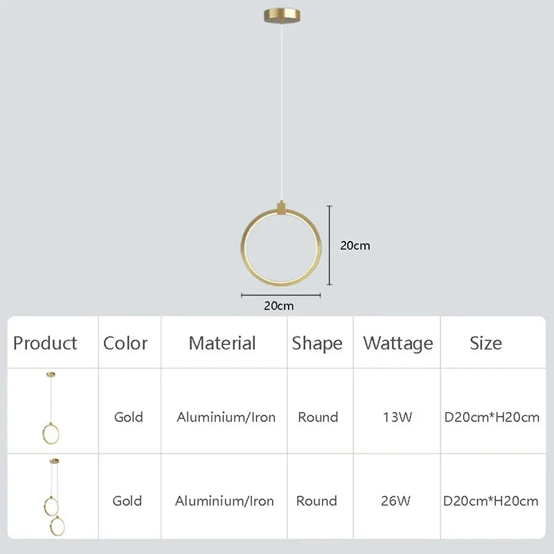 HaloRing | Elegant Dobbelt Ring Hanglampe