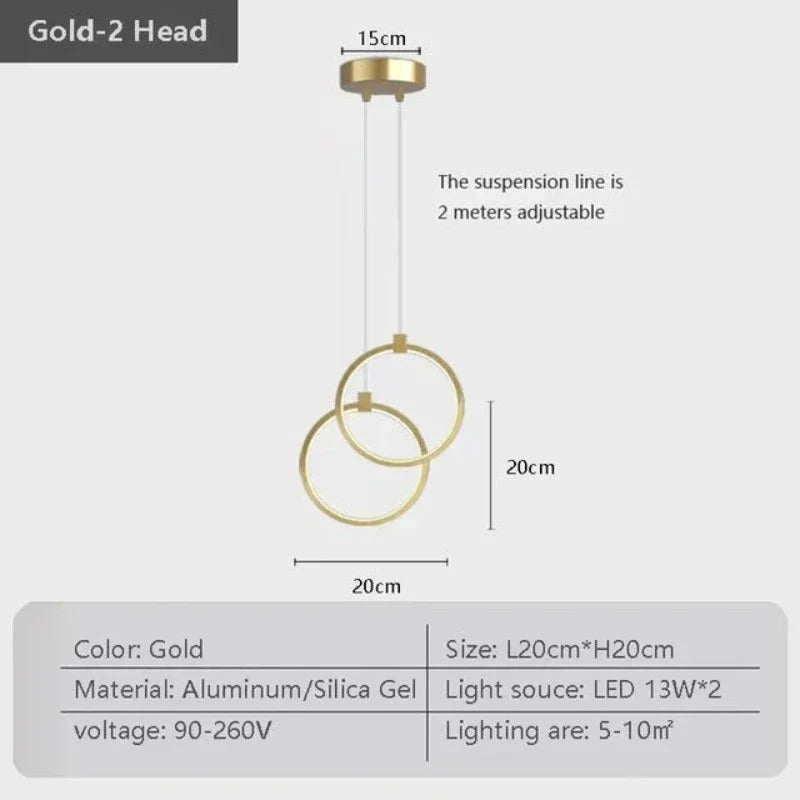HaloRing | Elegant Dobbelt Ring Hanglampe
