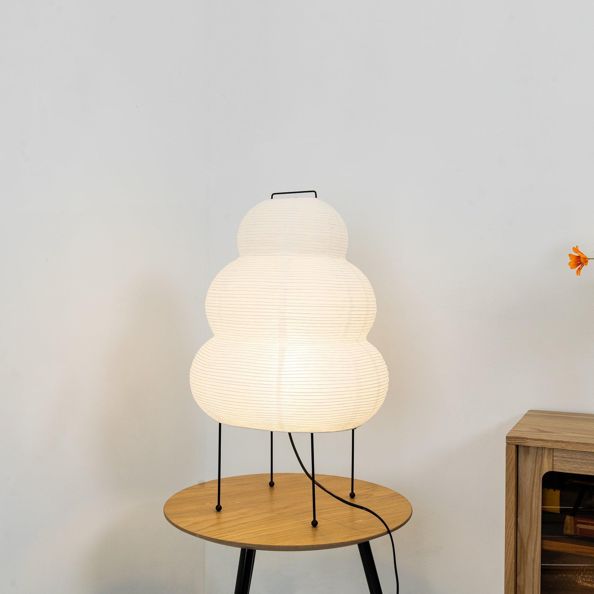 HikariNest | Japansk Bordlampe med Rispapirskærm og Beroligende Glød