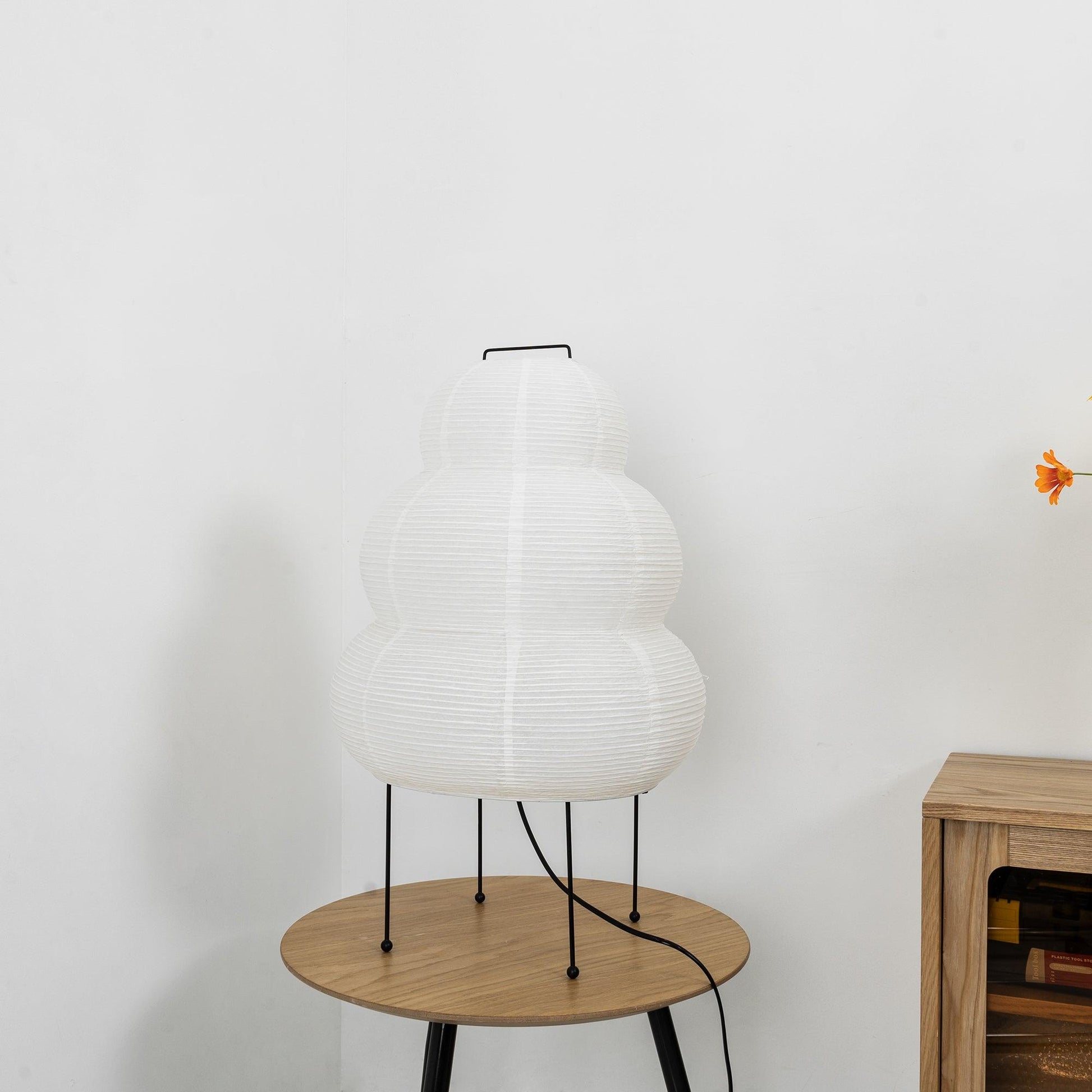 HikariNest | Japansk Bordlampe med Rispapirskærm og Beroligende Glød