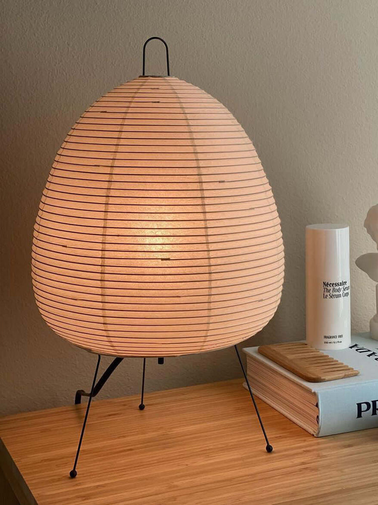 HikariNest | Japansk Bordlampe med Rispapirskærm og Beroligende Glød