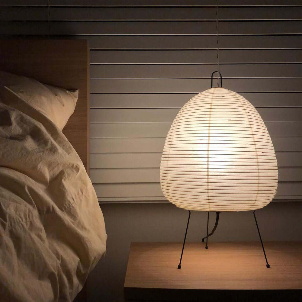 HikariNest | Japansk Bordlampe med Rispapirskærm og Beroligende Glød