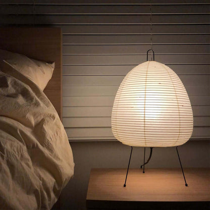 HikariNest | Japansk Bordlampe med Rispapirskærm og Beroligende Glød