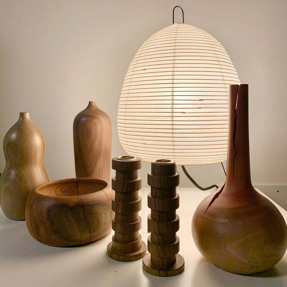 HikariNest | Japansk Bordlampe med Rispapirskærm og Beroligende Glød