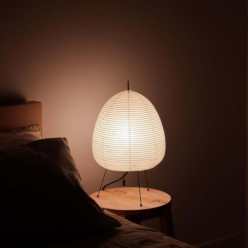 HikariNest | Japansk Bordlampe med Rispapirskærm og Beroligende Glød