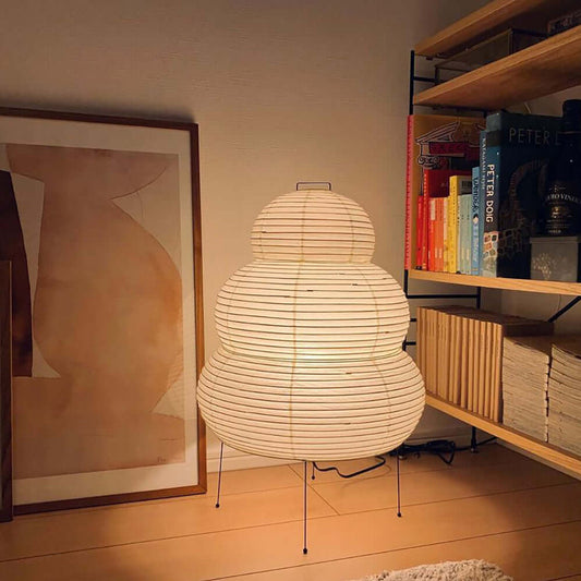 HikariNest | Japansk Bordlampe med Rispapirskærm og Beroligende Glød