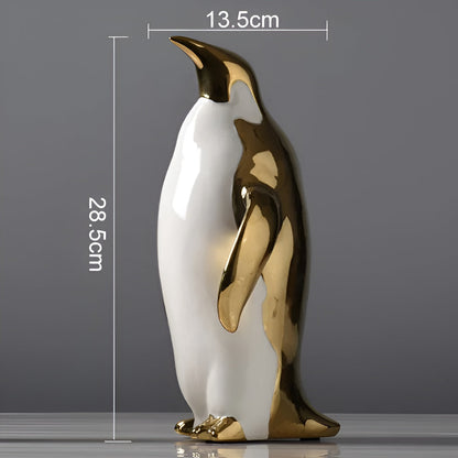 GoldenPenguin | Guld Keramik Pinguin Skulptur