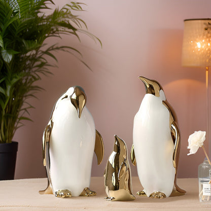 GoldenPenguin | Guld Keramik Pinguin Skulptur