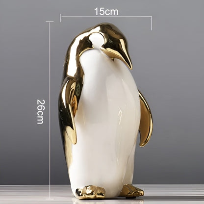 GoldenPenguin | Guld Keramik Pinguin Skulptur