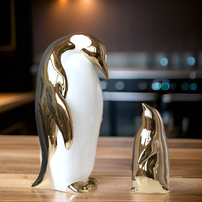 GoldenPenguin | Guld Keramik Pinguin Skulptur