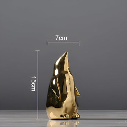 GoldenPenguin | Guld Keramik Pinguin Skulptur